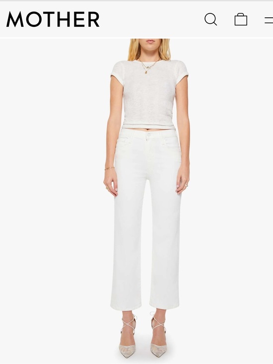 MOTHER Denim - Mother Denim The Rambler Zip Ankle Jeans sz 31 Fairest Of Them All White